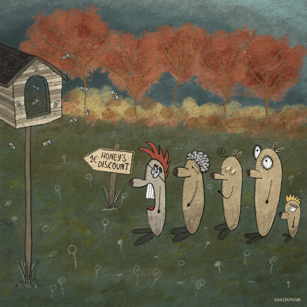Honey's discount - Clip00189 - Illustrazione di Valerio Magini