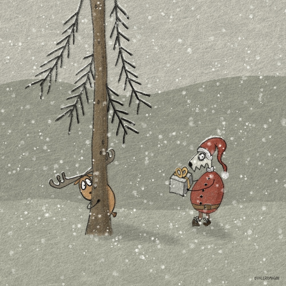 Il regalo alla Renna - Clip00199 - illustrazione di Valerio Magini