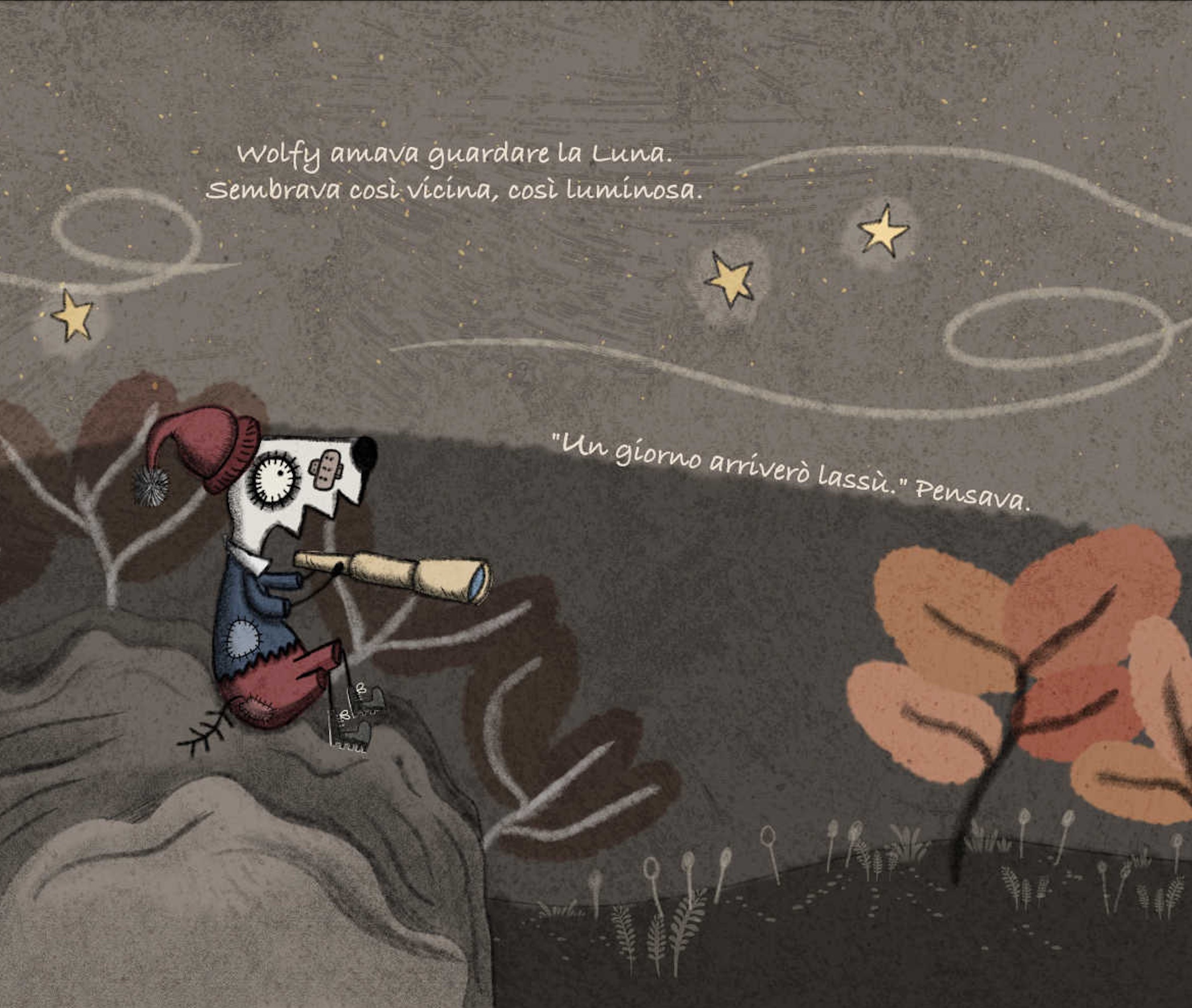 Immagine tratta dal libro Wolfy e la Luna di Valerio Magini